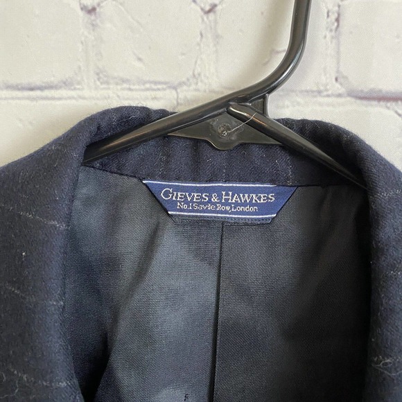 Gieves & Hawkes Wool Savile Row London Prince Of Wales Suit Jacket Men 42 - Picture 2 of 7